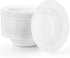 Suwimut 60 Pack Disposable Plastic Soup Bowls, 12 oz Large White Bowls for Dinnerware, Party, Catering, Events