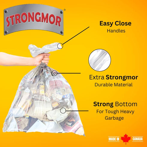 Garbage Bags, Single Fold Clear Multi-Use Bags, Size 26X36, 40 BAGS