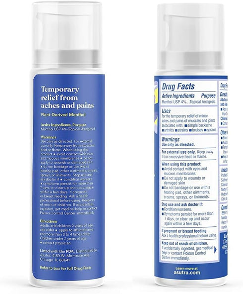 ASUTRA Relief Cream, 3 oz - Temporary Muscle Discomfort Relief with Cooling Sensation, 4% Menthol & Arnica