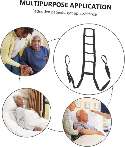 Ipetboom Elderly Wake up Aid Bed Ladder Assist Strap for Elderly Adults Bed Ladder Oxford Cloth Material Support Belt