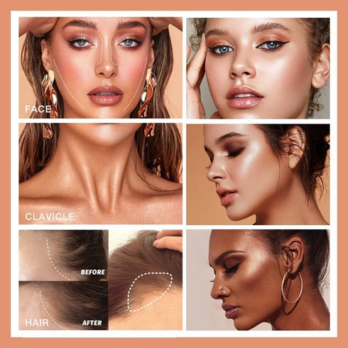 URQT Highly Pigmented Liquid Contour, Built-in Sponge Tip Sculpted Complexion Wand, Long Lasting Natural Highlighters