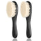 Shappy 2 Pieces Barber Fade Brush and Neck Duster Cleaning Grooming Tool with Wooden Handle (Black)