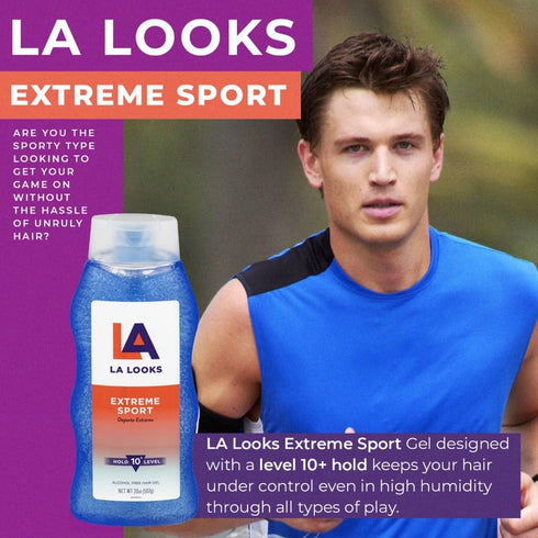 L.A. Looks Sport Activity Proof Power Gel, 20 oz (Pack of 1), Mega X-Treme Hold