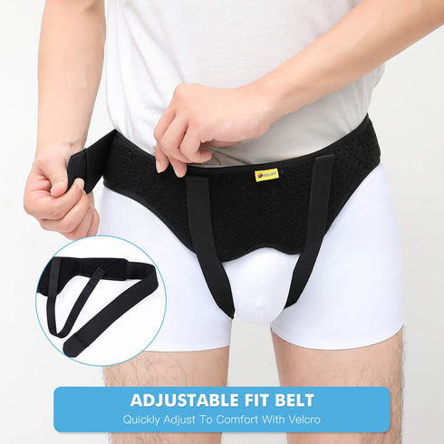 Tenbon Hernia Belt Truss for Inguinal or Sports Hernia, Support Brace for Men and Women with Removable Compression Pads