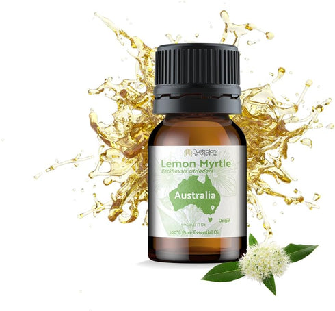 Lemon Myrtle Essential Oil 5 ml - Pure, Undiluted Therapeutic Grade Essential Oil for Fresh Citrus Aroma.