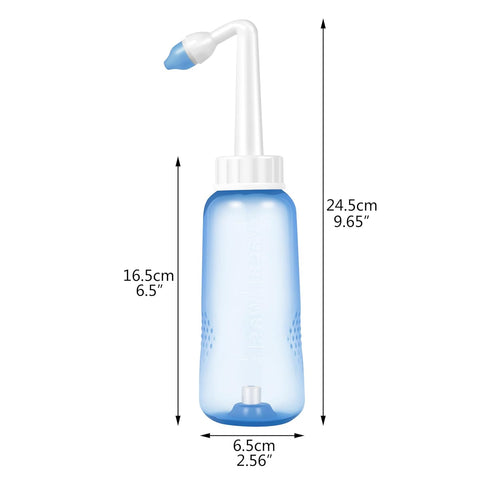 Sinus Rinse Kit with 40 Salt Packs - Neti Pots - Nasal Irrigation - BPA Free Nose Wash Bottle for Sinus Relief