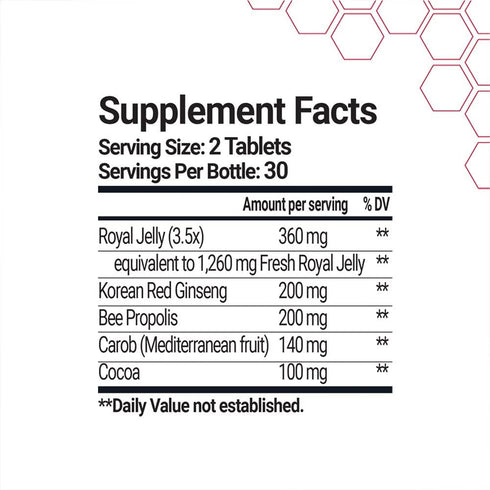 Bee and You Royal Jelly with Ginseng - 60ct, 100% Natural Superfood, Immune Support Supplement, Gluten-Free