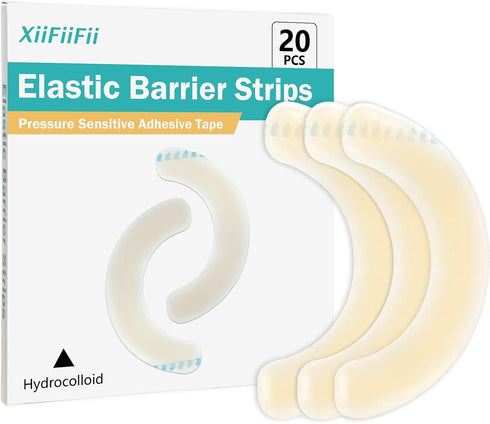 XIIFIIFII 20 Pcs Elastic Ostomy Barrier Strips, Medical Grade Hydrocolloid Waterproof Leak, Pressure Sensitive Skin