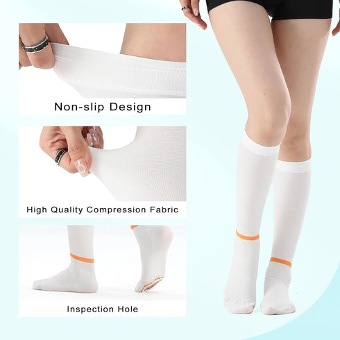 Stockings,15-20 mmHg T.E.D.Anti Embolism Compression Thigh High Knee High Ted Hose Medical Grade Support Socks