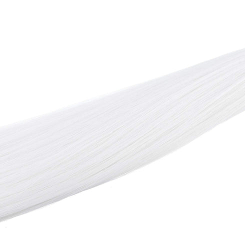 SWACC 12 Pcs Clip on Straight One Color Party Highlights Hair Extensions (White)