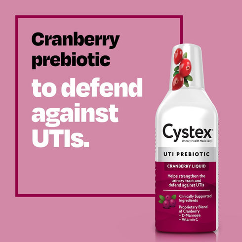 Cystex Urinary Tract Infection Support, Cranberry Prebiotic Supplement for UTI Protection & Health, 7.6 oz (2 Pack)