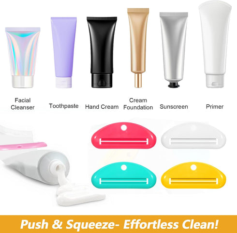 SULIKJHUI 8 (4 3.42 1.45 Pcs Toothpaste Tube Squeezer Tool, Plastic Clip Dispenser for Toothpaste & Cosmetics, Prevents