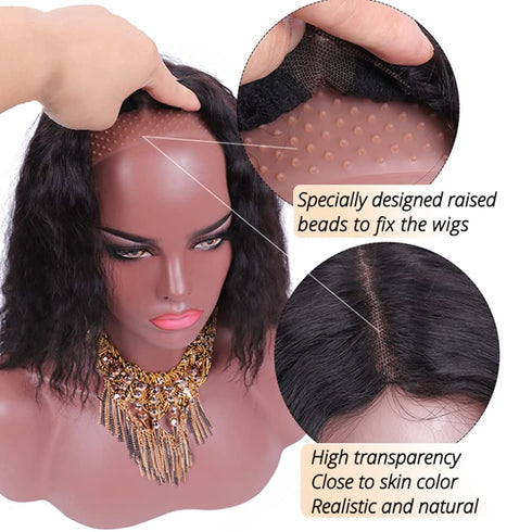 No-Slip Wig Grip Band, Transparent Silicone Adjustable Hair Band for Women, Extra Hold (2 Pack Brown)