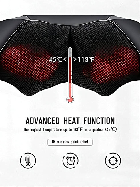 U/B 8 3D Neck and Back Massager with Heat, Electric Shoulder Massage with Nodes, Deep Tissue Kneading Shiatsu Massagers