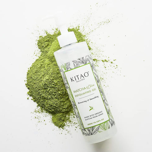 KITAO Exfoliating Scrub Gel for Face & Body from Japan, Organic Matcha Moisturizing Exfoliator for Men & Women, Gentle Face & Body Exfoliant for Smoother Skin, 10.6 fl oz/ 300g