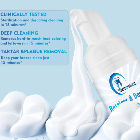 Aligner Cleaner and Denture Whitener Paste Foam, Fast-Acting Alternative to Retainer Cleaner Tablets, 2 Pack