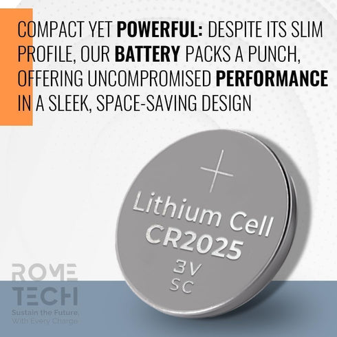 Rome Tech CR2025 Batteries Replacement for Remote Control, Compatible with Bose Smart Soundbar 300, 600, Yamaha