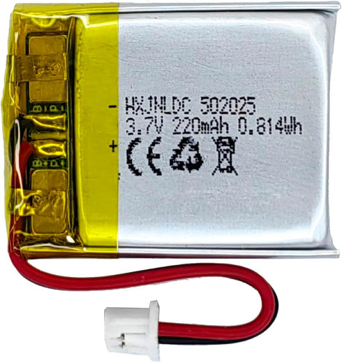 HXJNLDC DC 3.7V 220mAh 502025 Rechargeable Lithium Polymer Battery, Suitable for DIY 3.7-5V