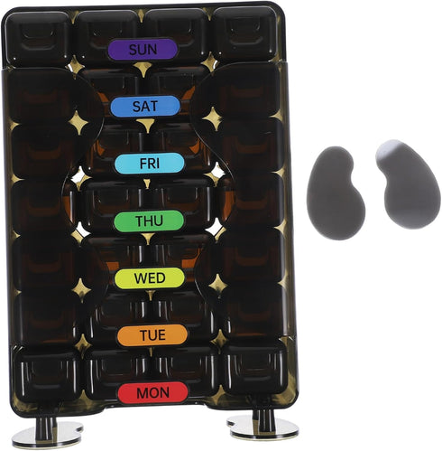 Mikinona Portable Weekly Pill Organizer Case with Compartments Travel Medicine Box for