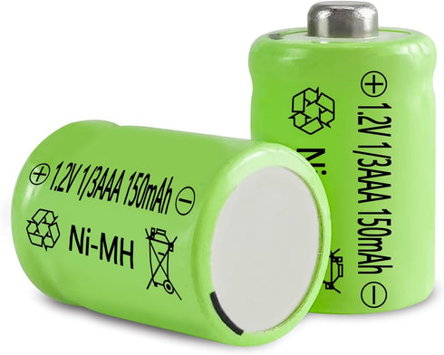 JINTION 1/3 Rechargeable AAA 150mAh Button Top NiMH Battery, 12 Pack for Solar Lights