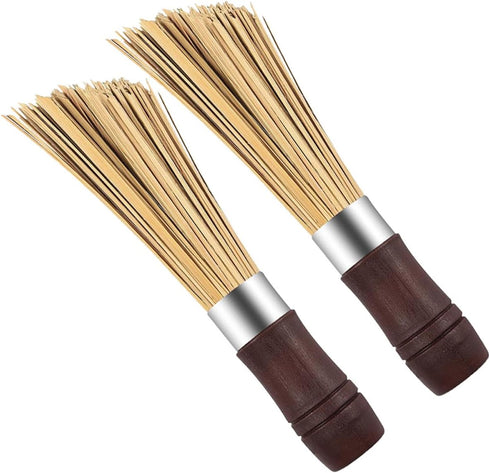 Ipetboom Wok Brush 2pcs with Handle Multi-Function Kitchen Scrub Brush for Cookware Cleaning