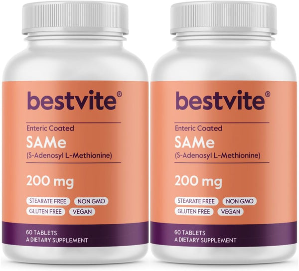 BESTVITE SAM-e 200mg Premium Ingredient from Italy (120 Tablets)(60 x 2)