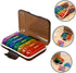 JOYOFREELY 7-Day Weekly Pill Organizer with Multi-Color Compartments, Portable Travel Medicine Case with Black Shell