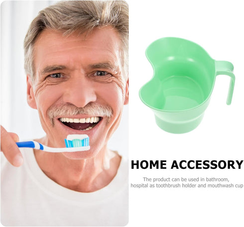Toothbrush Cup Holder 1Pcs, Plastic Dental Emesis Trays with Handle for Elderly Bedridden Patients and Cleaning