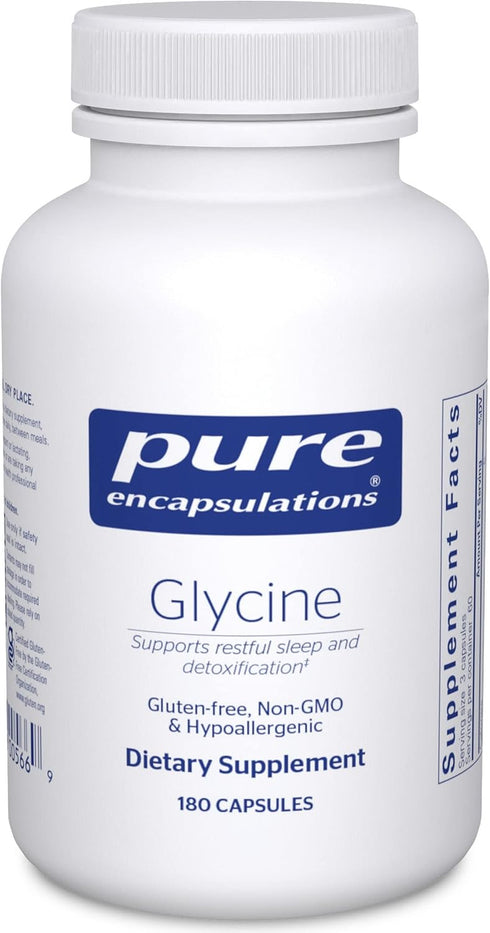 Pure Encapsulations Glycine - Supports Restful Sleep & Liver Detox*, Vegan & Gluten-Free, 180 Capsules