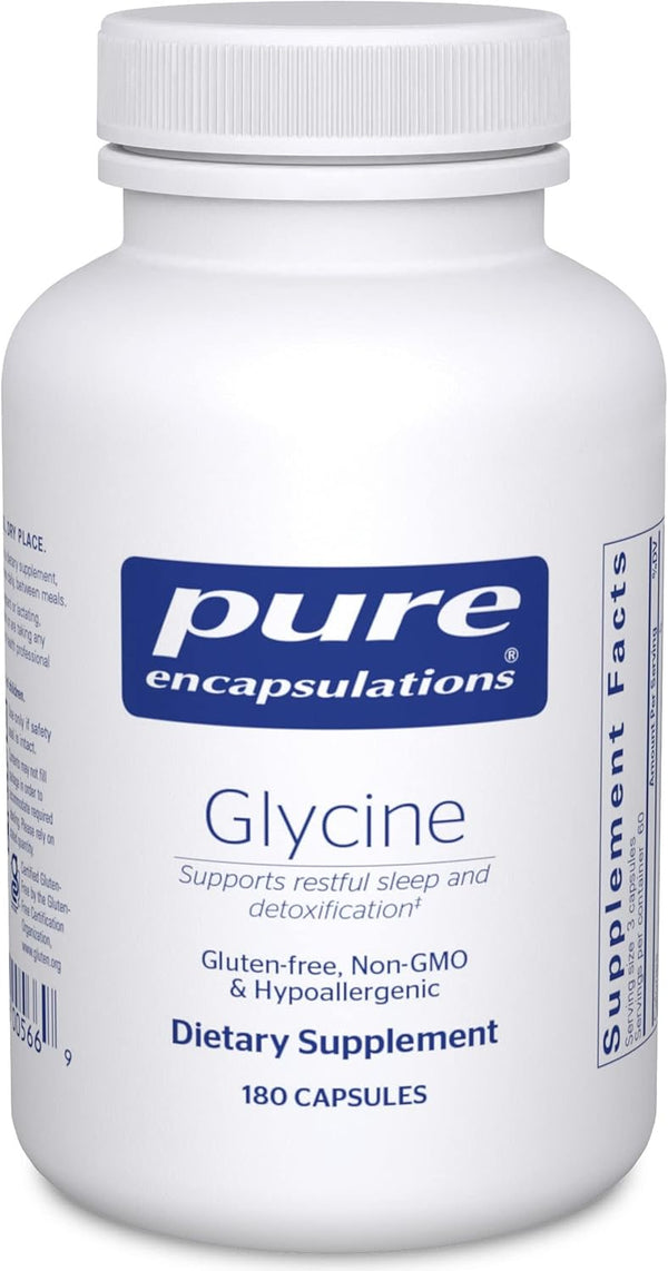 Pure Encapsulations Glycine - Supports Restful Sleep & Liver Detox*, Vegan & Gluten-Free, 180 Capsules