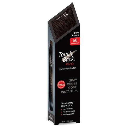 TouchBack PRO Dark Brown Gray Root Touch Up Marker Applicator - Real Hair Color