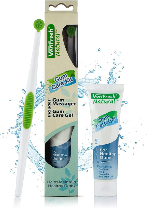 Gum Care Kit for Healthy Gums - VeriFresh All Natural Gum Gel and Stimulator/Massager