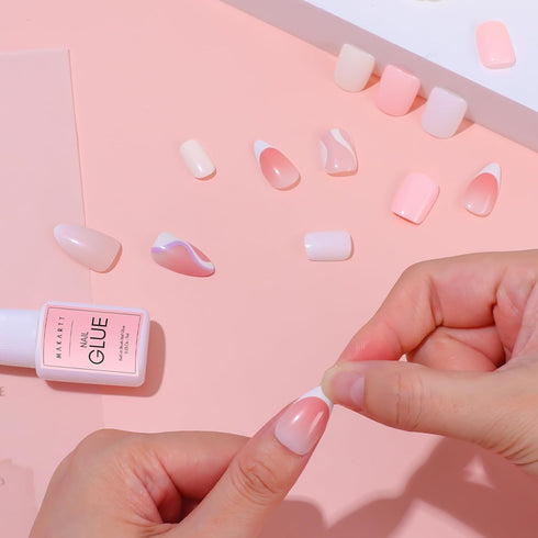 Makartt Super Strong Nail Glue for Press ons: Acrylic Nail Tips, Brush On, Quick Dry, Easy Application