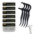 Permotary 6 Packs Bamboo Charcoal Dental Floss Picks, Ultra-fine Portable Oral Care Flossers with Travel Cases