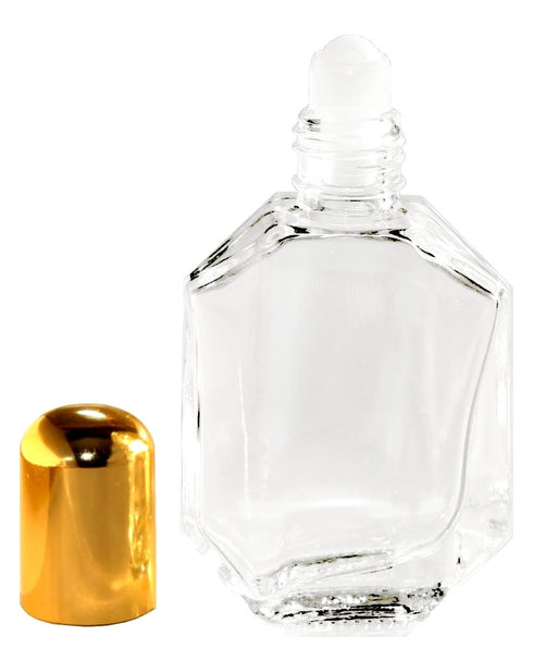 Riverrun Roll-on Perfume Cologne Bottle Faceted Glass Gold Cap Essential Oil Aromatherapy Roller