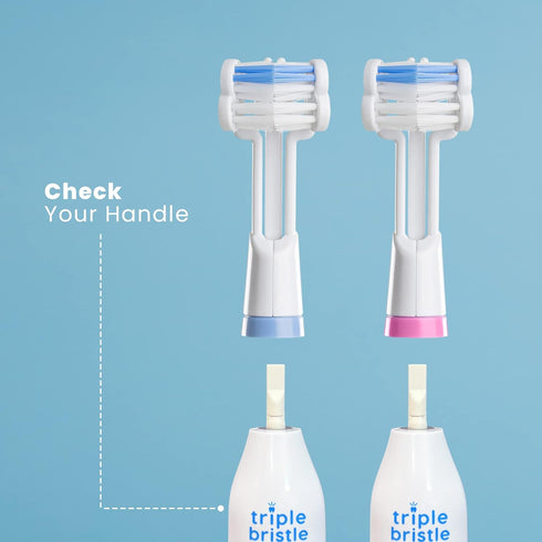 Triple Bristle Replacement Brush Head Refills, 2 Pack, Compatible with Triple Bristle Sonic Toothbrush, Color Changing