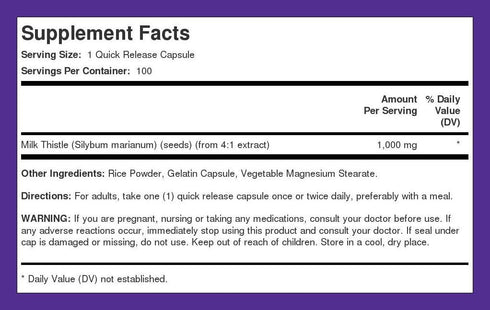 Piping Rock Milk Thistle Supplement 3000mg | 100 Capsules | Non-GMO, Gluten Free, Concentrated Herbal Extract