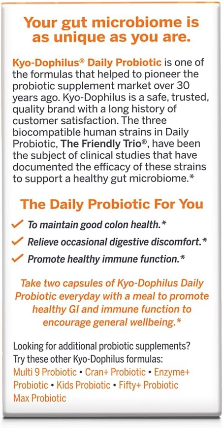 Kyo-Dophilus Daily Probiotic, 45 Capsules, Immune & Digestive Support (Packaging may vary)