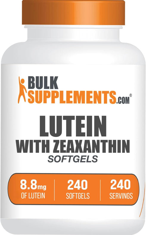 BulkSupplements.com Lutein with Zeaxanthin Softgels - Eye Vitamins, Gluten Free, 240 Softgels, 1 Softgel per Serving