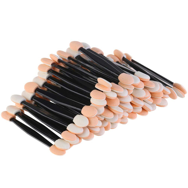 JASSINS 50pcs Eyeshadow Applicators, Disposable Double-Sided Eye Makeup Sponge Brushes