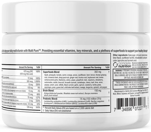 Reclaim Multi Pure Mango Pineapple, Immune Support Superfood Powder with Vitamin C, Probiotic, 30 Servings
