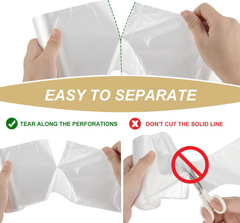 Magesh 2.6 Gallon Trash Bags, Strong Leakage-Free Small Garbage Bags, 100 Clear Bags for Bathroom, Office, Kitchen
