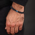 Triple Protection Bracelet for Luck and Prosperity, Hematite Black Obsidian Tiger Eye Stone, Adjustable Elastic for Men