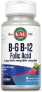 KAL Vitamin B-6, B-12 & Folic Acid Supplement, Heart Health, Energy Support, Natural Berry Flavor, 60 Servings