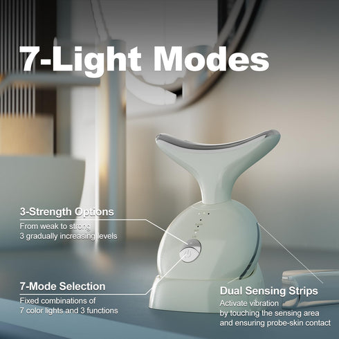 Vnvfd 7 1 in Face Massager Tool, Red Light Therapy for Face and Neck,Portable Face Lift Device, Neck Massager