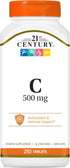 21st Century Vitamin C, 500 mg, 250 Tablets