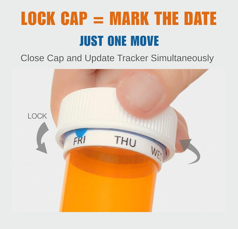 TimeVial 7 Smart Pill Bottle, Automatic Medication Reminder, Pill Organizer, Day Weekly Tracker, Daily Medicine