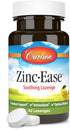 Carlson Zinc-Ease Soothing Lozenge, Immune Support & Optimal Wellness, Antioxidant, Lemon, 42 Lozenges
