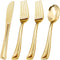 60PCS Gold Plastic Silverware, Heavy Duty Disposable Cutlery Set of 30 Gold Forks, 15 Spoons, 15 Knives for Parties