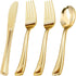 60PCS Gold Plastic Silverware, Heavy Duty Disposable Cutlery Set of 30 Gold Forks, 15 Spoons, 15 Knives for Parties